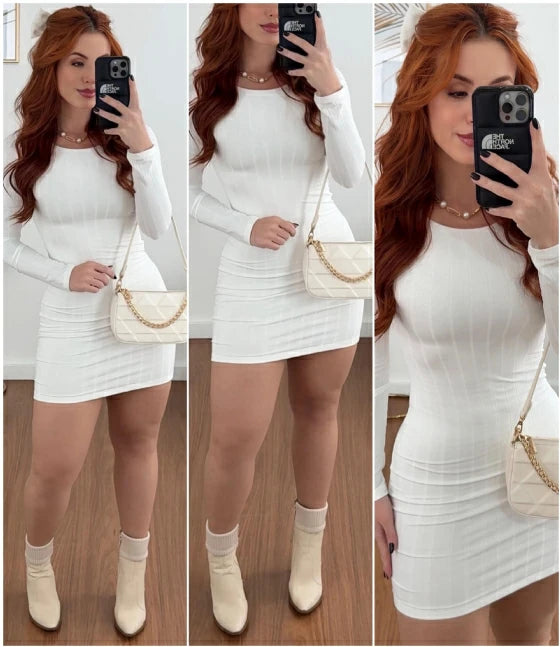 VESTIDO GIOVANA BRANCO ML