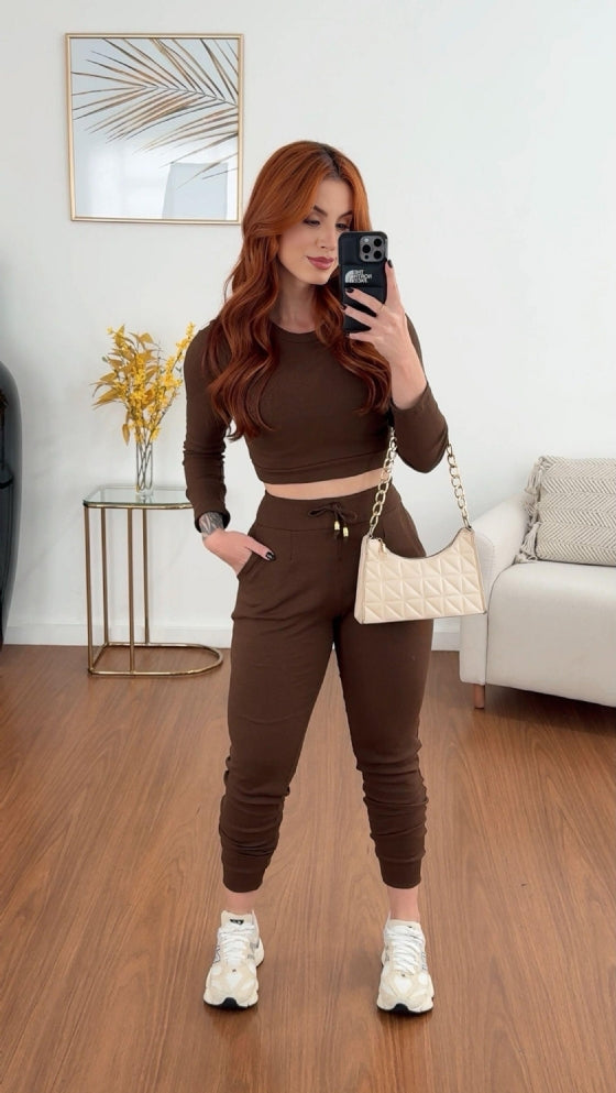 CONJUNTO MILENA MARROM